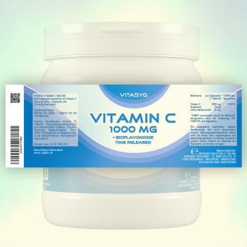 Preview: Vitamin C 1000mg 500 Tabletten mit Hagebutte und Bioflavonoiden - Time Released