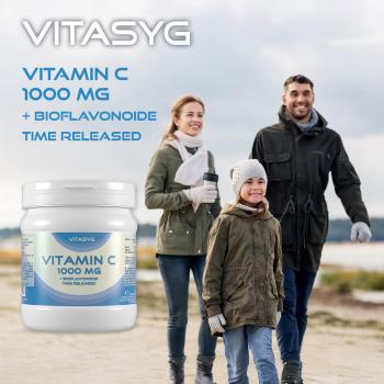 Preview: Vitamin C 1000mg 500 Tabletten mit Hagebutte und Bioflavonoiden - Time Released
